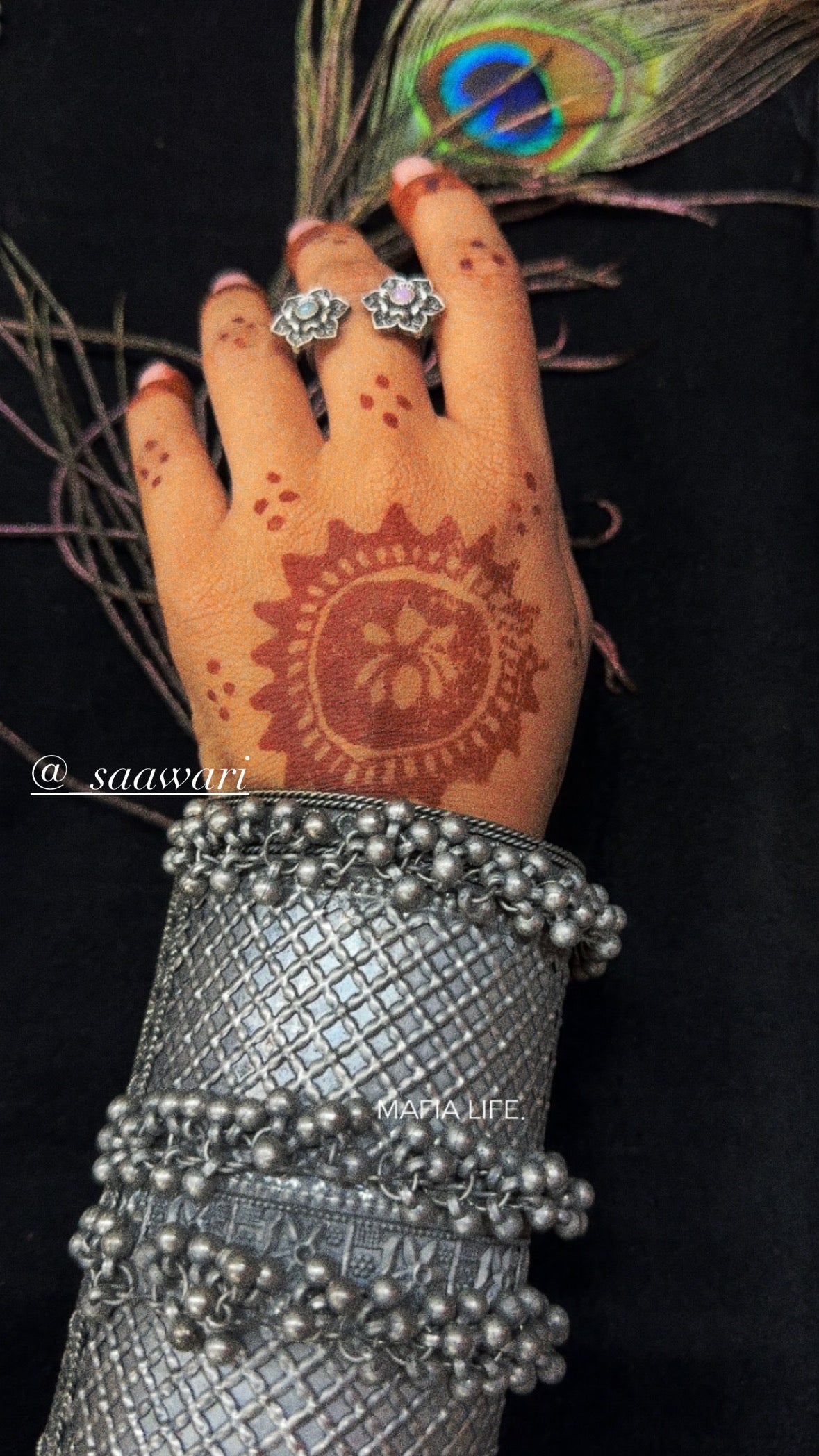 Oxidized Silver Ghungroo Cuff Bracelet - Ethnic Statement Jewelry